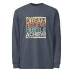 Men's heavyweight long sleeve t-shirt - Dream Believe Hustle Achieve - Image 11