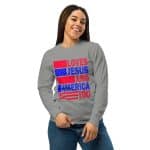 Garment-dyed heavyweight long-sleeve shirt - Love Jesus And America Too - Image 8