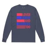 Garment-dyed heavyweight long-sleeve shirt - Love Jesus And America Too - Image 12