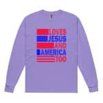 Garment-dyed heavyweight long-sleeve shirt - Love Jesus And America Too - Image 16