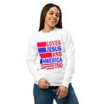 Garment-dyed heavyweight long-sleeve shirt - Love Jesus And America Too - Image 10