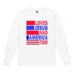 Garment-dyed heavyweight long-sleeve shirt - Love Jesus And America Too - Image 17