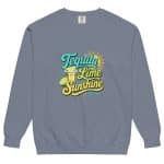 Unisex garment-dyed sweatshirt - Tequila Lime Sunshine - Image 20