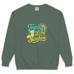 Unisex garment-dyed sweatshirt - Tequila Lime Sunshine - Image 16
