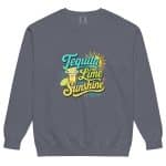 Unisex garment-dyed sweatshirt - Tequila Lime Sunshine - Image 15