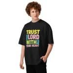 Unisex organic oversized high neck t-shirt - Trust In The Lord-shirt - Image 4