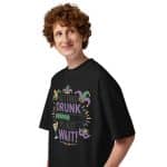 Unisex organic oversized high neck t-shirt - Getting Drunk - Image 6