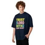 Unisex organic oversized high neck t-shirt - Trust In The Lord-shirt - Image 26