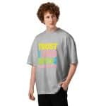 Unisex organic oversized high neck t-shirt - Trust In The Lord-shirt - Image 6
