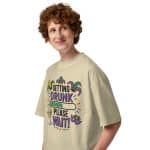 Unisex organic oversized high neck t-shirt - Getting Drunk - Image 10