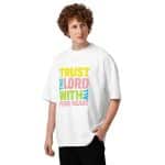 Unisex organic oversized high neck t-shirt - Trust In The Lord-shirt - Image 9