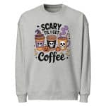 Unisex organic oversized sweatshirt - Scary Til I Get Coffee - Image 7